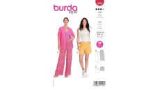 Strih Burda 5898 - Nohavice so širokými nohavicami, šortky