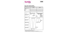 Strih Burda 5898 - Nohavice so širokými nohavicami, šortky