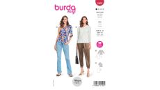 Strih Burda 5900 - Zavinovacie tričko, tričko na jedno rameno