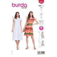 Strih Burda 5901 - Šaty s rozšírenou sukňou