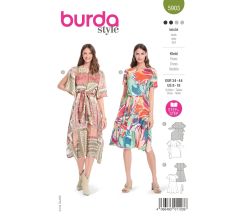 Strih Burda 5903 - Šaty s rozšírenou sukňou