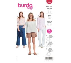 Strih Burda 5904 - Blúzka so spadnutými ramenami