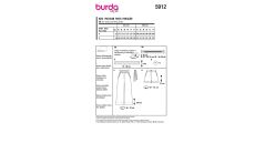 Strih Burda 5912 - Široké nohavice s vysokým pásom, šortky