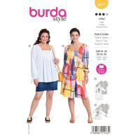 Strih Burda 5917 - Naberané blúzkové šaty, blúzka