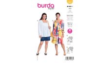 Strih Burda 5917 - Naberané blúzkové šaty, blúzka