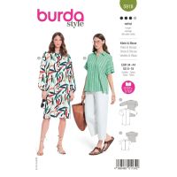 Strih Burda 5918 - Voľné košeľové šaty, košele