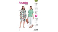 Strih Burda 5918 - Voľné košeľové šaty, košele