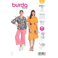 Strih Burda 5921 - Košeľové šaty, blúzka