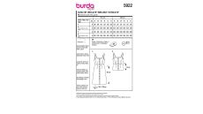 Strih Burda 5922 - Zapínacie šaty, áčkové šaty na ramienka, tielko