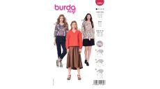 Strih Burda 5924 - Blúzka, tunika s opaskom