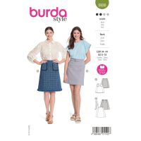 Strih Burda 5930 - Áčková sukňa, tvídová sukňa s štiepením