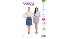 Strih Burda 5930 - Áčková sukňa, tvídová sukňa s štiepením