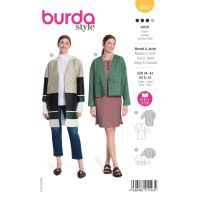 Strih Burda 5931 - Rovný kabát, sako, oversized