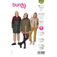 Strih Burda 5941 - Bunda, dlhá bunda, menčestrová bunda