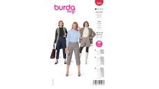 Strih Burda 5942 - Nohavice so skladmi, šortky