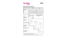 Strih Burda 5942 - Nohavice so skladmi, šortky