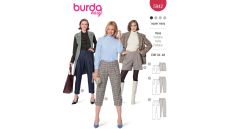 Strih Burda 5942 - Nohavice so skladmi, šortky