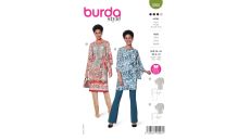Strih Burda 5950 - Blúzkové šaty s opaskom, tunika, tričkové šaty