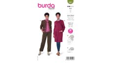 Strih Burda 5951 - Ľahký kabát, semišový kabát, krátke sako