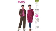 Strih Burda 5951 - Ľahký kabát, semišový kabát, krátke sako