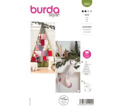 Strih Burda 5952 - Adventný kalendár "stromček", mikulášska pančucha