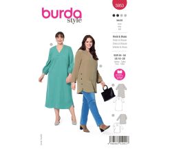 Strih Burda 5953 - Tunika, tunikové šaty