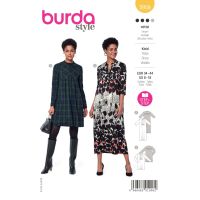 Strih Burda 5959 - Voľné šaty, flanelové šaty, midi šaty