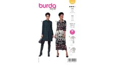 Strih Burda 5959 - Voľné šaty, flanelové šaty, midi šaty