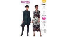Strih Burda 5959 - Voľné šaty, flanelové šaty, midi šaty