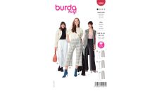 Strih Burda 5960 - Široké nohavice s gumou v páse