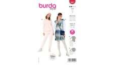Strih Burda 5967 - Voľné tričkové šaty, tričko s dlhým rukávom