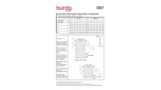 Strih Burda 5967 - Voľné tričkové šaty, tričko s dlhým rukávom