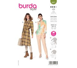 Strih Burda 5971 - Košeľové šaty, košele