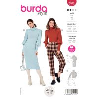 Strih Burda 5972 - Svetrové šaty s rolákom, rolák