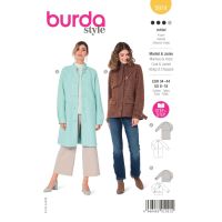 Strih Burda 5974 - Rovný kabát s jednoradovým zapínaním