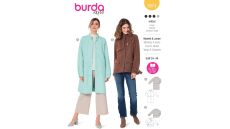Strih Burda 5974 - Rovný kabát s jednoradovým zapínaním