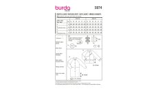 Strih Burda 5974 - Rovný kabát s jednoradovým zapínaním