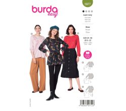 Strih Burda 5977 - Blúzka s riasením, tunika