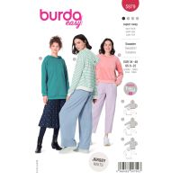 Strih Burda 5979 - Mikina s kapucňou, dlhá mikina, fleecová mikina