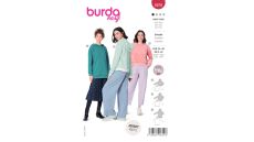 Strih Burda 5979 - Mikina s kapucňou, dlhá mikina, fleecová mikina