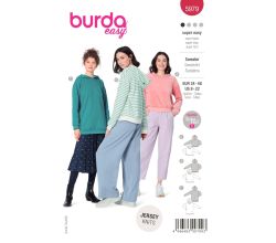 Strih Burda 5979 - Mikina s kapucňou, dlhá mikina, fleecová mikina