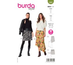 Strih Burda 5982 - Áčková sukňa, dlhšia rozšírená sukňa