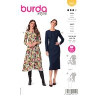 Strih Burda 5983 - Romantické šaty s čipkou, puzdrové šaty