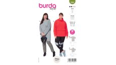 Strih Burda 5988 - Dlhá mikina, mikina s rolákom