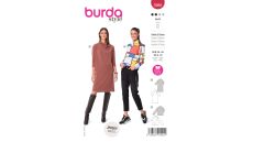 Strih Burda 5989 - Tričko, šaty s rolákovým golierom, rolák
