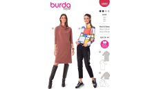 Strih Burda 5989 - Tričko, šaty s rolákovým golierom, rolák