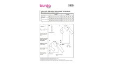 Strih Burda 5989 - Tričko, šaty s rolákovým golierom, rolák