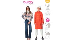 Strih Burda 5992 - Dvojradový kabát, jesenný kabát, sako