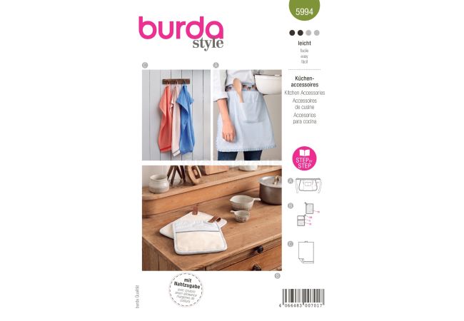 Strih Burda 5994 - Zástera, chňapka, utierka