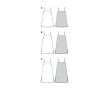 Strih Burda 5996 - Tielkové šaty, šaty so špagetovými ramienkami, mini šaty